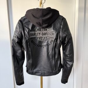 Harley Davidson Miss Enthusiast 3-in-1 Leather Jacket XS (Removable Liner)